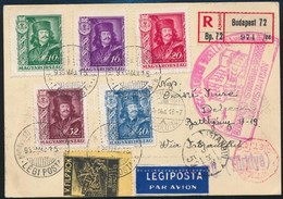 1935 Budapest - Isztambul - Rodostó / Tekirdag Ajánlott Légi Levelezőlap Rákóczi Teljes Sorral, 2 Klf Levélzáróval - Autres & Non Classés