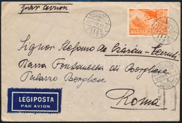 1938 Légi Levél Repülő Posta 52f Bérmentesítéssel ,,BUDAPEST' - Róma - Other & Unclassified