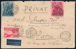 1938 Légi Levél Párizsba / Airmail Cover To Paris - Otros & Sin Clasificación