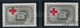 O 1957 Postáskórház 5Ft A 'vöröskereszt' Eltolódásával + Támpéldány - Sonstige & Ohne Zuordnung