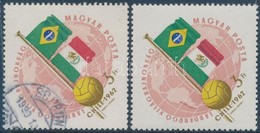O 1962 Labdarúgó VB 3Ft A Világoskék Szín Hiányával (a Mexikói Zászló Redői, Címer Talpa) + Támpéldány - Autres & Non Classés