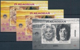 ** 1998/13a+13b+KF13 In Memoriam Marilyn Monroe - John Lennon 3 Klf Emlékív (19.000) - Autres & Non Classés