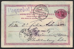 1896 Schweden GZ Schiffspost Paquebot Nach Drönnewitz - FRA SVERIGE M - Enteros Postales