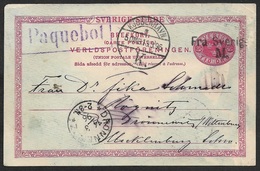 1896 Schweden GZ Schiffspost Paquebot Nach Drönnewitz - FRA SVERIGE M - Entiers Postaux