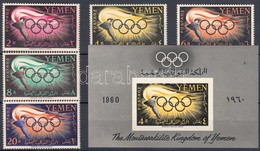 ** 1960 Római Nyári Olimpia Sor Mi 200 A-204 A + Blokk Mi 2 - Other & Unclassified