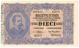 10 LIRE BIGLIETTO DI STATO EFFIGE UMBERTO I 03/06/1925 SUP+ - Sonstige