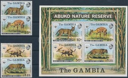 ** 1976 WWF: Abuko Természetvédelmi Terület Sor Mi 332-335 + Blokk Mi 2 (apró Betapadásnyom) - Andere & Zonder Classificatie