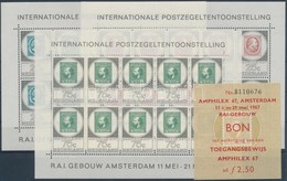 ** 1967 Bélyegkiállítás: AMPHILEX Kisívsor Mi 880-882 + Belépőjegy A Kiállításra / 3 Minisheets + Entry Ticket - Andere & Zonder Classificatie