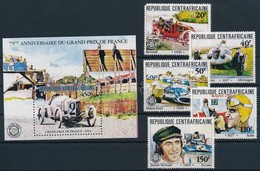 ** 1981 Francia Nagydíj Sor + Blokk,
Grand Prix Of France Set + Block
Mi 776-780 + Mi 153 - Other & Unclassified