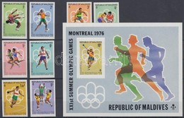 ** 1976 Montreali Nyári Olimpia Vágott Sor Mi 663-670 + Vágott Blokk Mi 40 - Andere & Zonder Classificatie