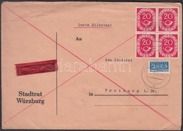 1951 Posthorn 20Pf Négyestömb Expressz Levélen - Andere & Zonder Classificatie