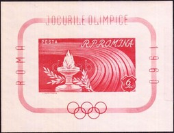 ** Románia 1960 Római Olimpia Vágott Blokk Mi 47 - Other & Unclassified