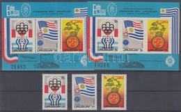 ** 1975 Bélyegkiállítás, UPU, Olimpia, Labdarugó VB Sor Mi 1369-1371 + Vágott és Fogazott Blokk Mi 28 - Andere & Zonder Classificatie