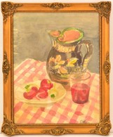 Glatz Jelzéssel: Asztali Csendélet. Akvarell, Papír, üvegezett Keretben, 35×27 Cm - Altri & Non Classificati