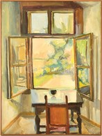 Rozsda Endre (1913-1999): Műterem. Olaj, Vászon, Jelzés Nélkül, Restaurált, 80×60 Cm - Autres & Non Classés