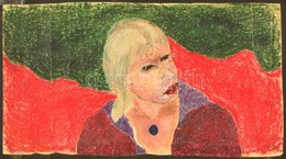 Olvashatatlan Jelzéssel: Női Portré. Pasztell, Papír, Gyűrött, 27×48 Cm - Altri & Non Classificati