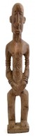 Afrikai Bennszülött Női Figura, Faragott Fa, Jelzés Nélkül, Repedéssel, M: 38 Cm - Autres & Non Classés
