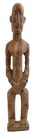 Afrikai Bennszülött Női Figura, Faragott Fa, Jelzés Nélkül, Repedéssel, M: 38 Cm - Altri & Non Classificati