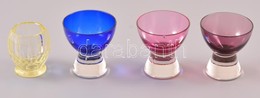 4 Db üveg Pohár Apró Csorbával, M: 6 és 7 Cm - Glas & Kristall