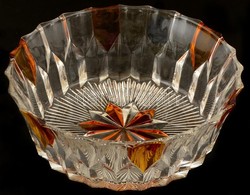 Két Színű Formába öntött üveg Tál D: 20 Cm. Hibátlan. - Glass & Crystal