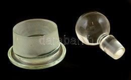 Üveg Dugók, 2 Db, Apró Hibákkal, D: 7,5 és 2,5 Cm - Glass & Crystal