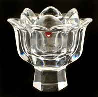 Jelzett (Orrefors Sweden) üveg Váza / Kaspó, Kis Kopásnyomokkal, M: 17,5 Cm, D: 19 Cm - Vidrio & Cristal