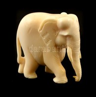 Elefánt Figura, Csontőrlemény, M: 4 Cm - Altri & Non Classificati