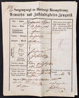 1865 Szegénységi és Illetőségi Bizonyítvány és Fejcédula. - Non Classificati