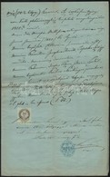 1869 Pest Város Törvényszéki Jegyzője által Aláírt Okmány, 50 Kr Okmánybélyeggel - Unclassified