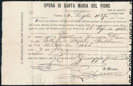 1887 Firenze, Opera Di Santa Maria Del Fiore által Kiállított Irat - Non Classés