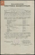 1919-1930 3 Db Tanulmányi értesítő, Valamint Egy Reálgimnáziumi érettségi Bizonyítvány. - Sin Clasificación