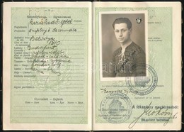 1934-1936 Magyar Királyság Fényképes útlevele Kereskedősegéd Részére, Csehszlovák Bejegyzésekkel. - Non Classificati
