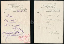 1946 Bp., Dr. Peleskei Lajos Belgyógyász által Kiállított 2 Db Recept - Non Classés