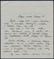 1938 Bp., Dr. Tóth Aurél (1909-1980) Geográfus Saját Kézzel írt Levele - Zonder Classificatie