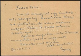 1957 Dr. Lux Gyula János (1884-1957) Tanár, Nyelvész Saját Kézzel írt Levelezőlapja  Padányi Frank Antal (1884-1973): Ta - Sin Clasificación