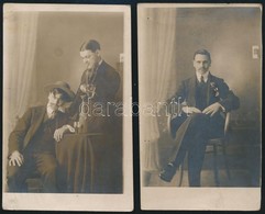 1914 'Húzd Rá Komám', Mulatós Fotó, Valamint Egy További Műtermi Fotó, Fotólapok, 8x13 Cm - Autres & Non Classés