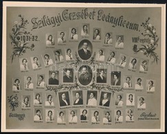 1932 Budapest, Szilágyi Erzsébet Leánylíceum Tanárai és Végzős Növendékei, Kistabló Nevesített Portrékkal, 16,5x20,5 Cm - Autres & Non Classés
