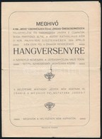 1924 Meghívó A 169. MOVE Cserkészek és Az Ordas Öregcserkészek Támogató Hangversenyére - Movimiento Scout