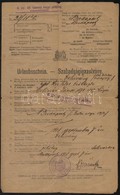 1918 Szabadságigazolvány Tüzér Részére, M. Kir. 40. Honvéd Hegyi Pótüteg Parancsnokság. Hajtásnyomokkal, Szakadt. - Autres & Non Classés