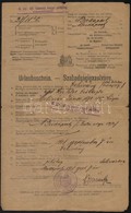 1918 Szabadságigazolvány Tüzér Részére, M. Kir. 40. Honvéd Hegyi Pótüteg Parancsnokság. Hajtásnyomokkal, Szakadt. - Otros & Sin Clasificación