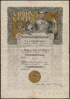1911 Hajtókitüntetést Adományozó Oklevél, Hajtótüzér Számára - Autres & Non Classés