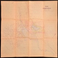 Cca 1940 Tata Megyei Város Térképe, 1:10000, 55x55 Cm. - Andere & Zonder Classificatie