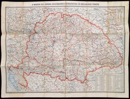 Cca 1910 A Magyar Szt. Korona Országainak Közigazgatási és Közlekedési Térképe, 1:1300.000. Rajzolta: Homolka József. Bp - Otros & Sin Clasificación