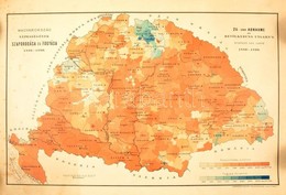 1894 Magyarország Népességének Szaporodása és Fogyása 1880-1890, Kiadja: Posner Károly Lajos és Fia, 35×50 Cm - Altri & Non Classificati