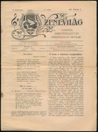 1901, 1904 Zenevilág, Magyar Dal- és Zeneközlöny.2 Zenei újság Vegyes állapotban - Non Classificati