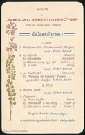 1906 A Szabadkai Nemzeti Casinó Dalestélyének Műsora - Non Classés