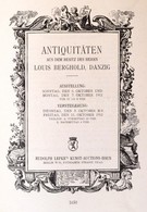 1912 Antiquitäten Aus Dem Besitz Der Herrn Louis Berghold, Danzig. Berlin, 1912, Rudolph Lepke's Kunst-Auctions-Haus, 96 - Sin Clasificación