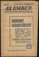 Az Ember. Göndör Ferenc Politikai Hetilapja. I. évfolyam. 8 Szám.
Bp. 1918. Újságüzem. Göndör Ferenc (Krausz Náthán 1885 - Non Classés