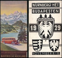 Cca 1929-1935 Vegyes Utazási Prospektus Tétel, 3 Db:
1929 Nürnbergi Hét Budapesten. Fekete-fehér Fotókkal, Programmal, 1 - Non Classés