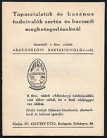 Cca 1930 Tapasztalatok és Hasznos Tudnivalók Sertés és Baromfi Megbetegedéseknél A Rákoshegyi Baktériumölőről, 15p - Non Classés